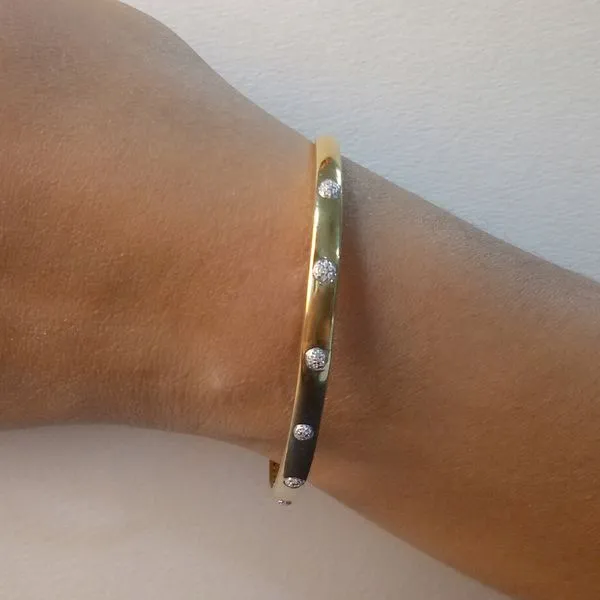 Ella Stein Lucky 7 Sterling Silver Bangle, 0.09Cttw Image 2 SVS Fine Jewelry Oceanside, NY