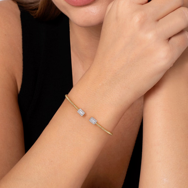 Gabriel & Co. Bujukan Yellow Gold & Diamond Bangle Image 4 SVS Fine Jewelry Oceanside, NY