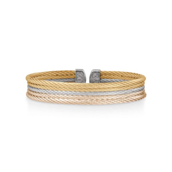 ALOR Carnation, Grey, & Yellow Cable Mini Cuff SVS Fine Jewelry Oceanside, NY