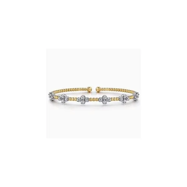Gabriel & Co. Bujukan Yellow & White Gold Diamond Bangle SVS Fine Jewelry Oceanside, NY