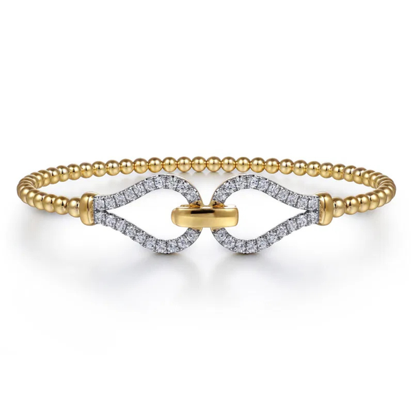 Gabriel & Co. Bujukan Yellow Gold Diamond Bangle SVS Fine Jewelry Oceanside, NY