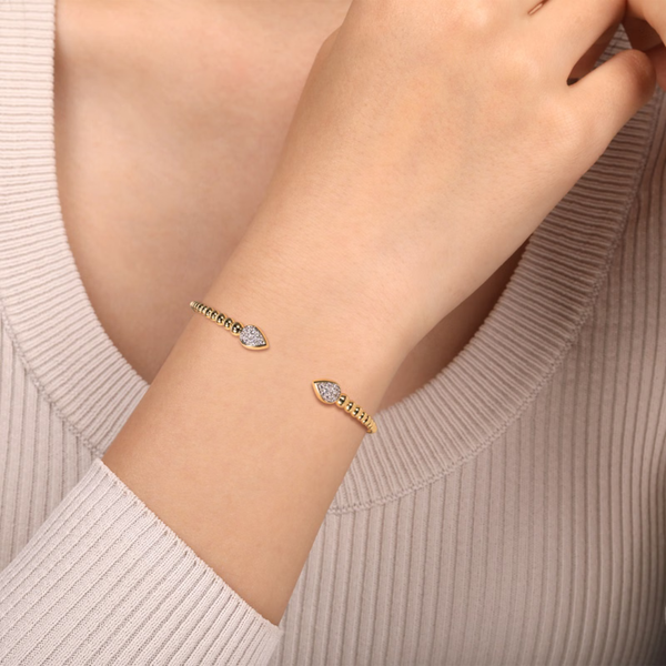 Gabriel & Co. Bujukan Yellow Gold Diamond Bangle Image 4 SVS Fine Jewelry Oceanside, NY