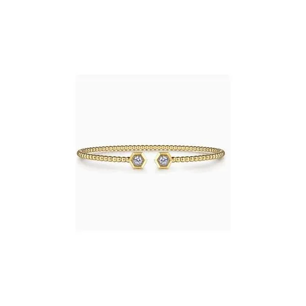 Gabriel & Co. Bujukan Yellow Gold Diamond Bangle SVS Fine Jewelry Oceanside, NY