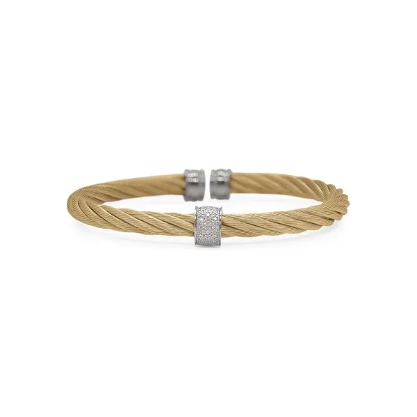 ALOR White Gold, Yellow Cable, & Diamond Bangle SVS Fine Jewelry Oceanside, NY