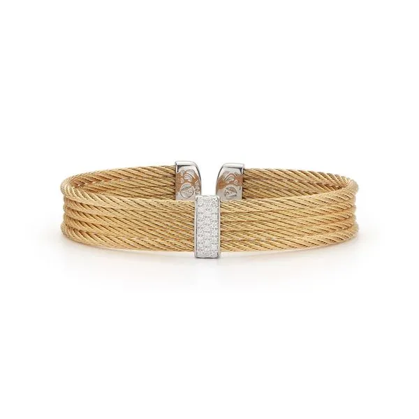 ALOR White Gold And Yellow Cable Bangle SVS Fine Jewelry Oceanside, NY