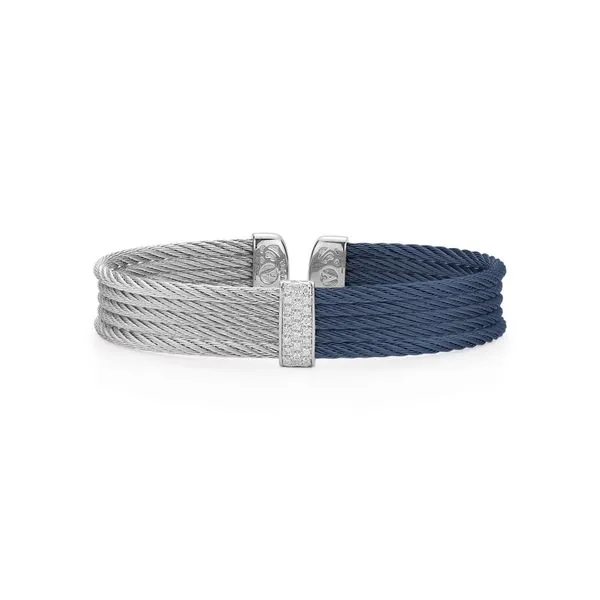 ALOR Colorblock Gold, Cable, & Diamond Mini Cuff SVS Fine Jewelry Oceanside, NY