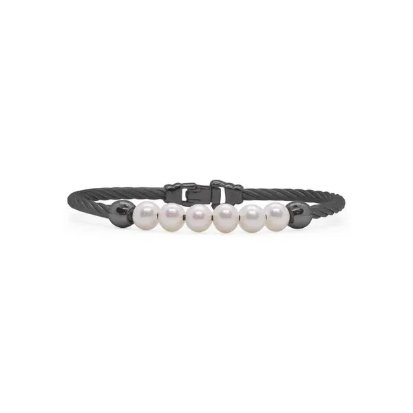 ALOR Black Cable And Freshwater Pearl Bracelet SVS Fine Jewelry Oceanside, NY