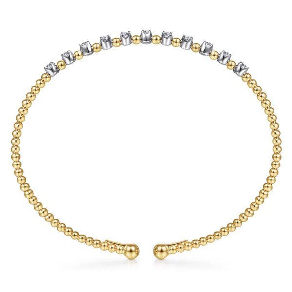 Gabriel & Co. Bujukan Yellow & White Gold Diamond Bangle Image 3 SVS Fine Jewelry Oceanside, NY
