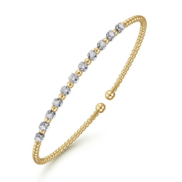 Gabriel & Co. Bujukan Yellow & White Gold Diamond Bangle Image 4 SVS Fine Jewelry Oceanside, NY