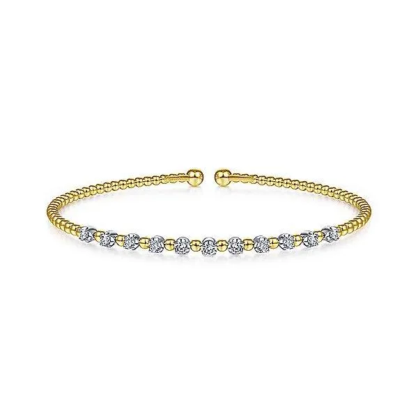 Gabriel & Co. Bujukan Yellow & White Gold Diamond Bangle SVS Fine Jewelry Oceanside, NY