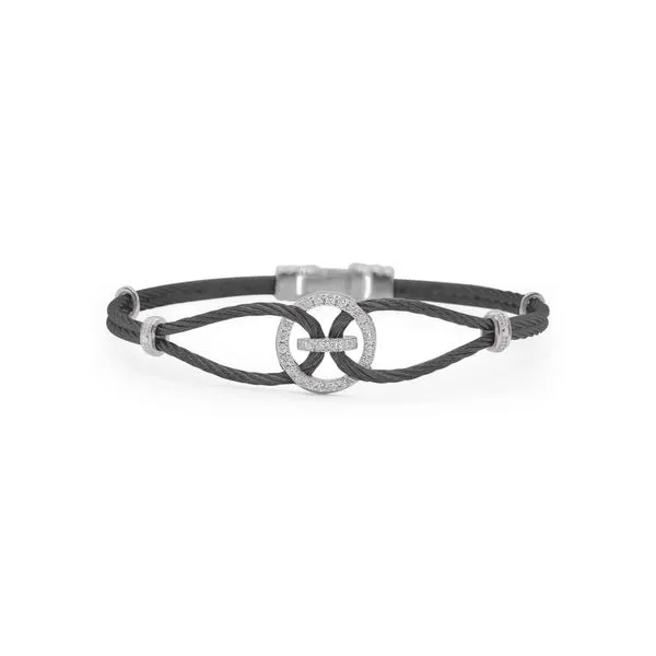ALOR White Gold, Diamond, And Black Cable Bracelet SVS Fine Jewelry Oceanside, NY