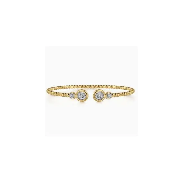 Gabriel & Co. Bujukan Yellow & White Gold Diamond Bangle SVS Fine Jewelry Oceanside, NY