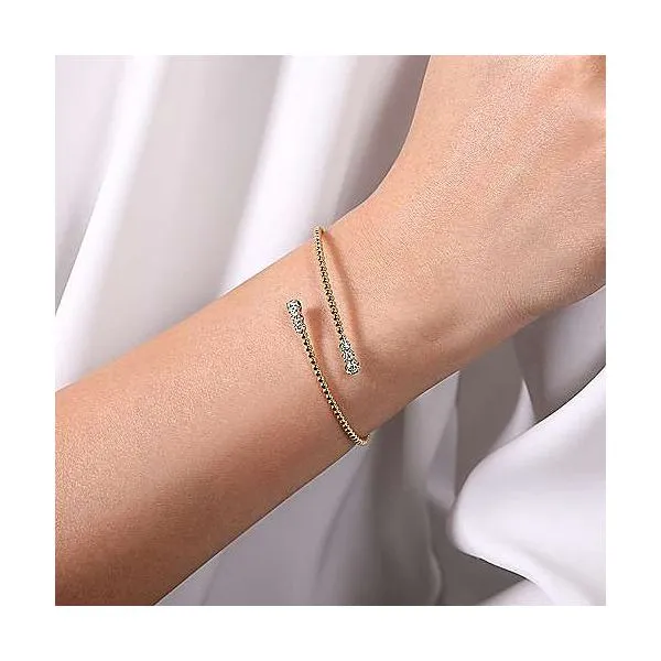 Gabriel & Co. Bujukan Yellow & White Gold Diamond Bangle Image 2 SVS Fine Jewelry Oceanside, NY
