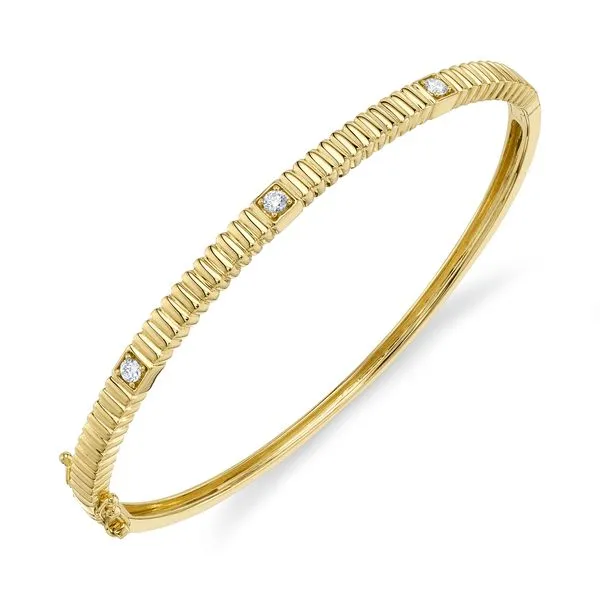 Shy Creation Yellow Gold Diamond Bangle Image 4 SVS Fine Jewelry Oceanside, NY