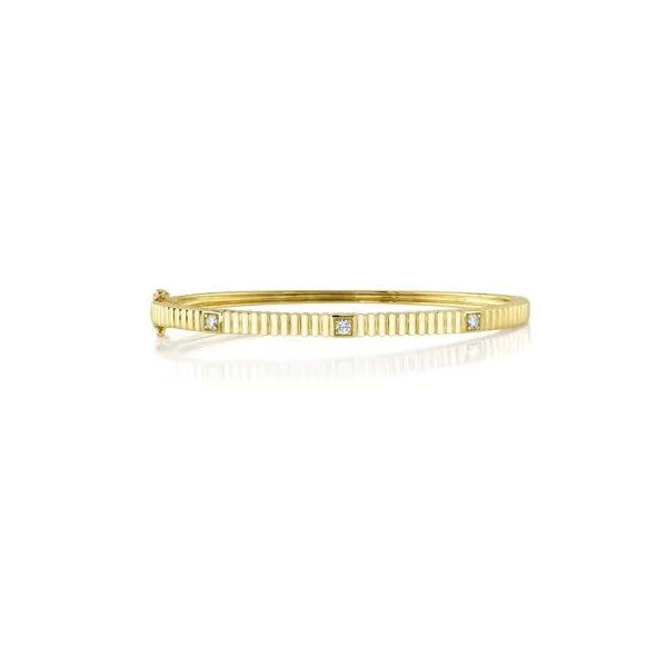 Shy Creation Yellow Gold Diamond Bangle SVS Fine Jewelry Oceanside, NY