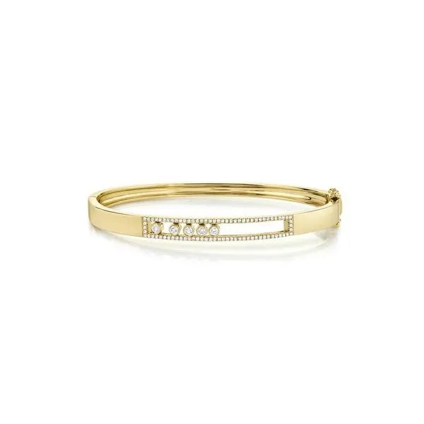 Shy Creation Yellow Gold Diamond Slider Bangle SVS Fine Jewelry Oceanside, NY