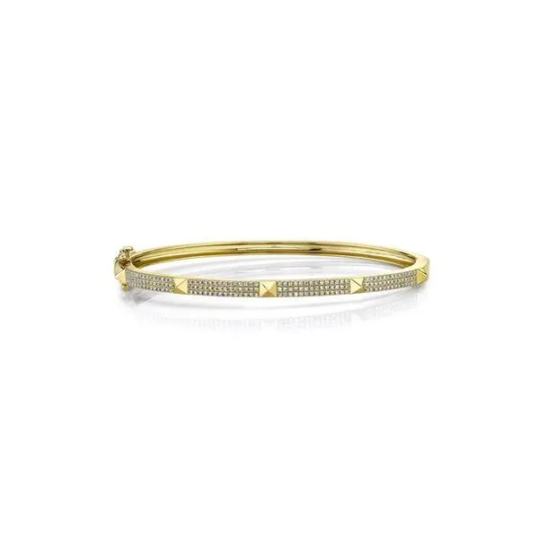 Shy Creation Yellow Gold Diamond Bangle SVS Fine Jewelry Oceanside, NY
