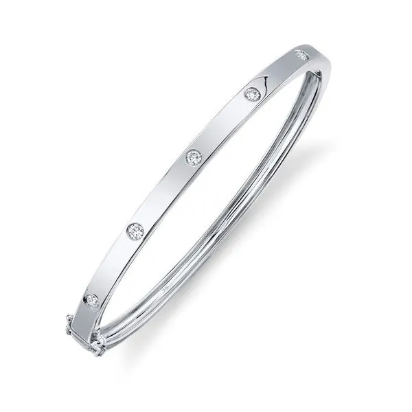 Shy Creation White Gold Diamond Bangle, 0.38Cttw Image 2 SVS Fine Jewelry Oceanside, NY