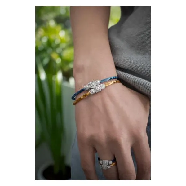 ALOR Yellow Cable Triple Cushion Station Bracelet
