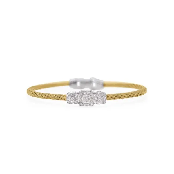 ALOR Yellow Cable Triple Cushion Station Bracelet