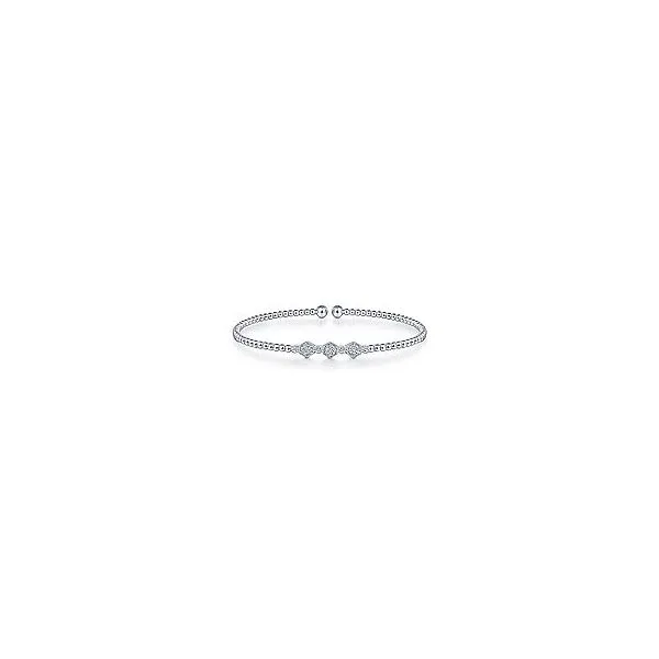 Gabriel & Co. Bujukan White Gold Diamond Stations Bangle SVS Fine Jewelry Oceanside, NY