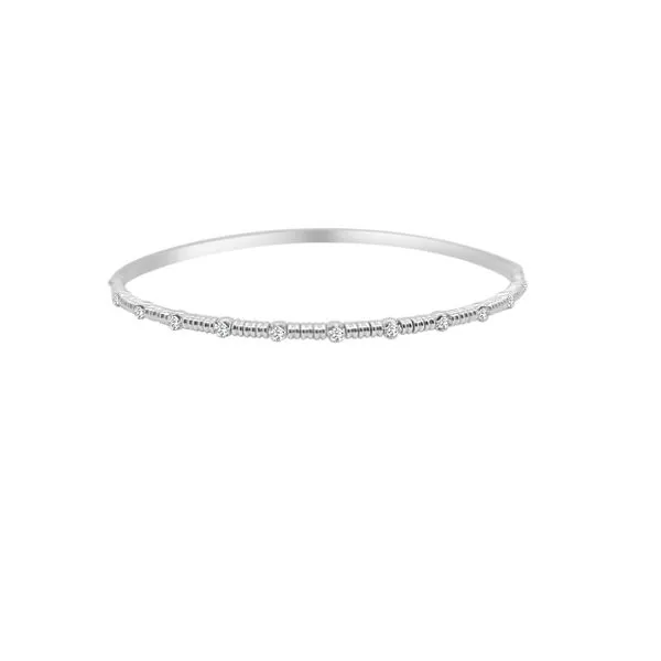 White Gold Diamond Bangle, 0.20Cttw, 6.75\