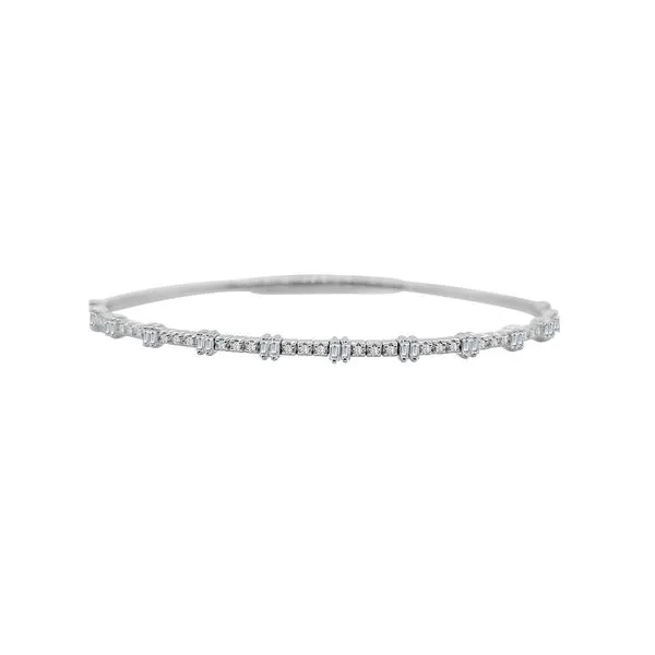 White Gold Diamond Bangle, 0.64Cttw, 6.75\