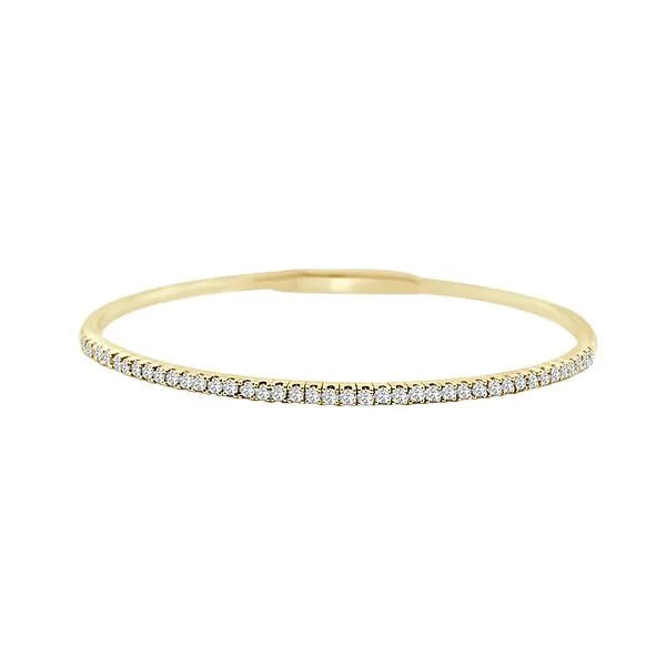 Yellow Gold Diamond Bangle, 0.50Cttw, 6.75