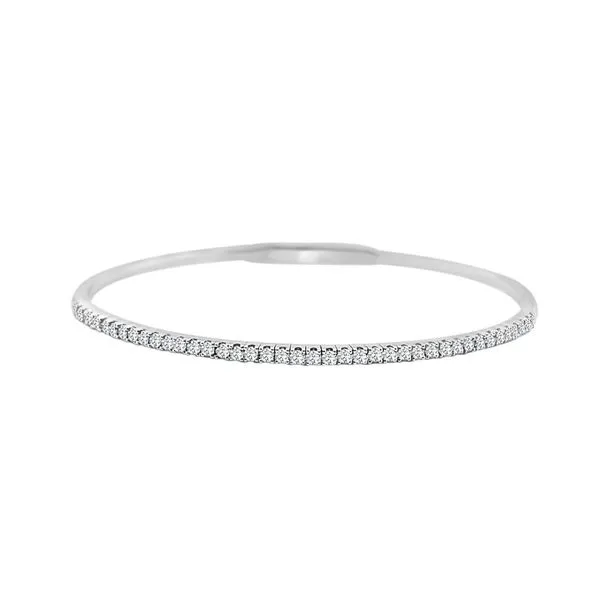 White Gold Diamond Bangle, 0.52Cttw, 6.75\