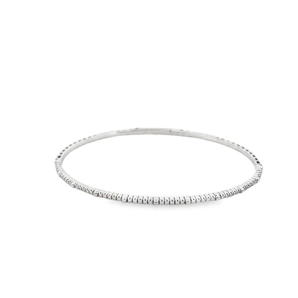 White Gold Diamond Bangle, 0.18Cttw, 6.75