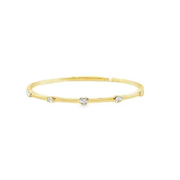 Yellow Gold Diamond Bangle, 0.97Cttw, 6.75\