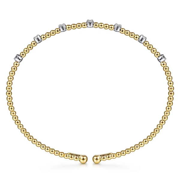 Gabriel & Co. Bujukan Yellow & White Gold Diamond Cuff Image 3 SVS Fine Jewelry Oceanside, NY