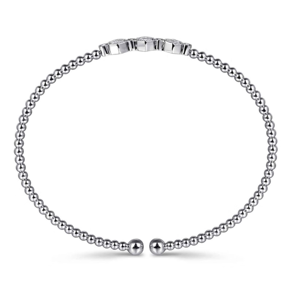 Gabriel & Co. Bujukan White Gold Diamond Stations Bangle Image 3 SVS Fine Jewelry Oceanside, NY