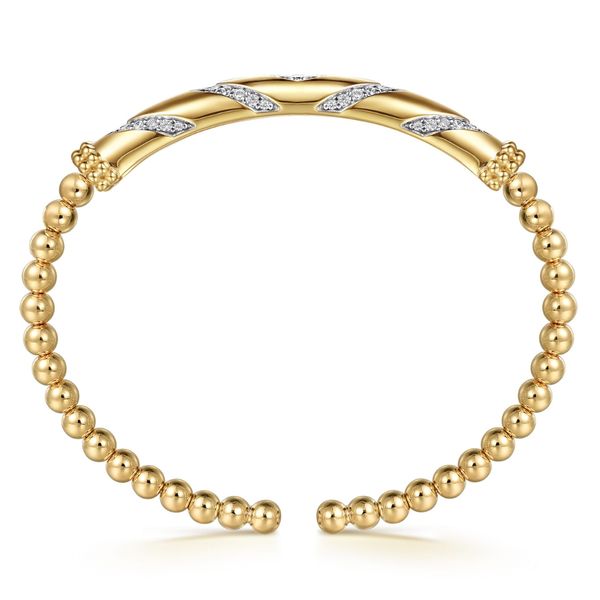 Gabriel & Co. Bujukan Yellow Gold Diamond Chevron Bangle Image 3 SVS Fine Jewelry Oceanside, NY