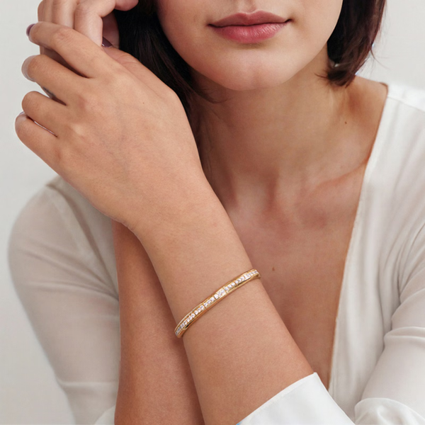 Gabriel & Co. Contemporary Yellow Gold Bangle Image 4 SVS Fine Jewelry Oceanside, NY