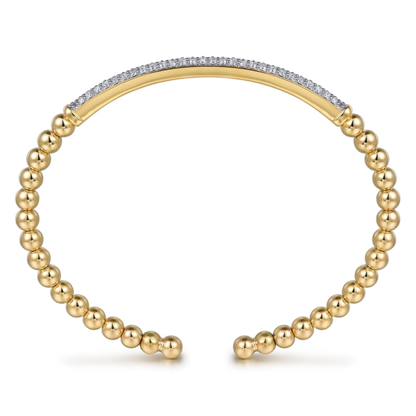 Gabriel & Co. Bujukan Yellow Gold Diamond Bangle Image 3 SVS Fine Jewelry Oceanside, NY