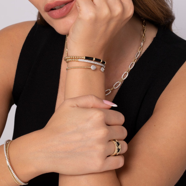 Gabriel & Co. Bujukan Yellow Gold Diamond Bangle Image 5 SVS Fine Jewelry Oceanside, NY