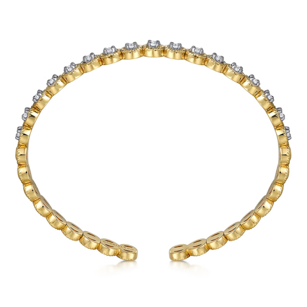 Gabriel & Co. Hampton White & Yellow Gold Bangle Image 3 SVS Fine Jewelry Oceanside, NY