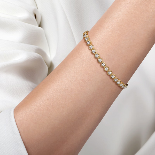 Gabriel & Co. Hampton White & Yellow Gold Bangle Image 4 SVS Fine Jewelry Oceanside, NY