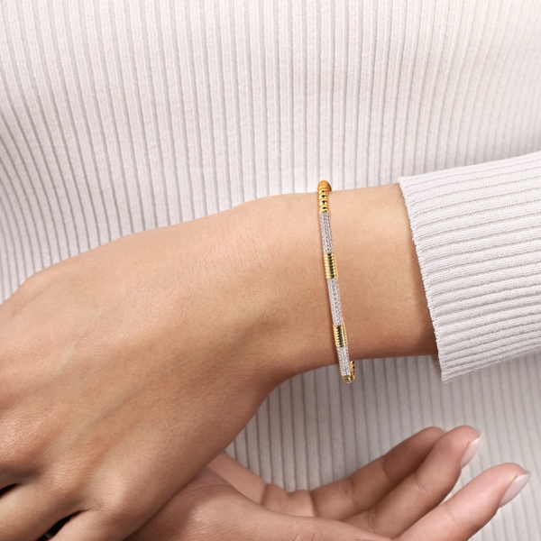 Gabriel & Co. Bujukan White & Yellow Gold Bangle Image 4 SVS Fine Jewelry Oceanside, NY