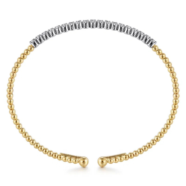 Gabriel Bujukan White & Yellow Gold Bangle, Size 6.25 Image 3 SVS Fine Jewelry Oceanside, NY