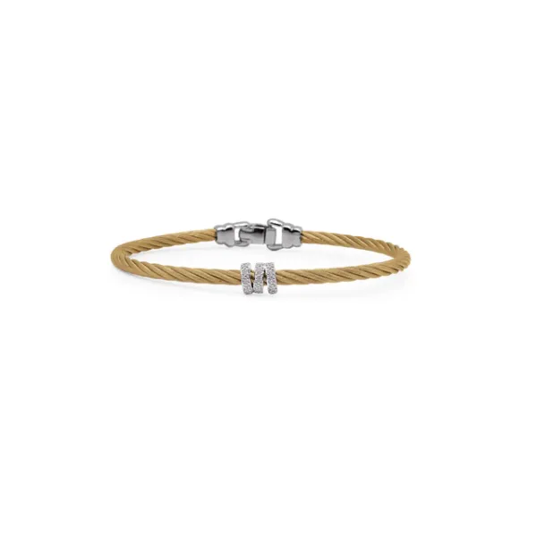 ALOR Yellow Cable Halo Bracelet, 0.17Cttw, Size 6.5 SVS Fine Jewelry Oceanside, NY