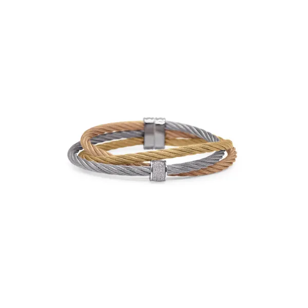 ALOR Carnation, Grey, & Yellow Cable Cuff SVS Fine Jewelry Oceanside, NY