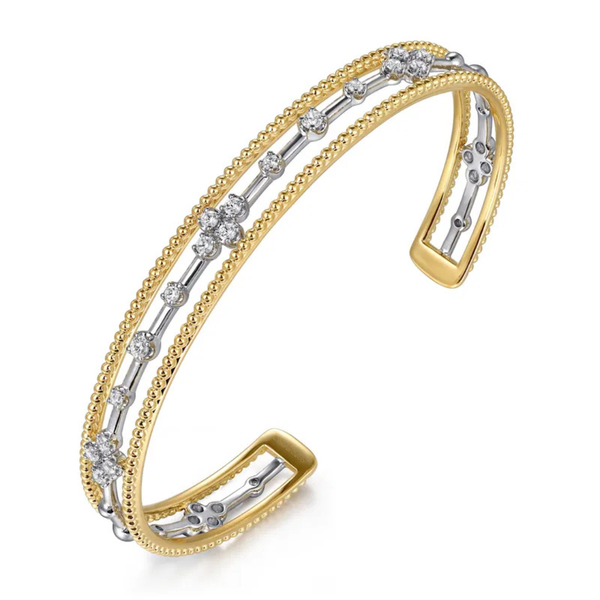 Gabriel & Co. Bujukan White & Yellow Gold Bangle Image 2 SVS Fine Jewelry Oceanside, NY