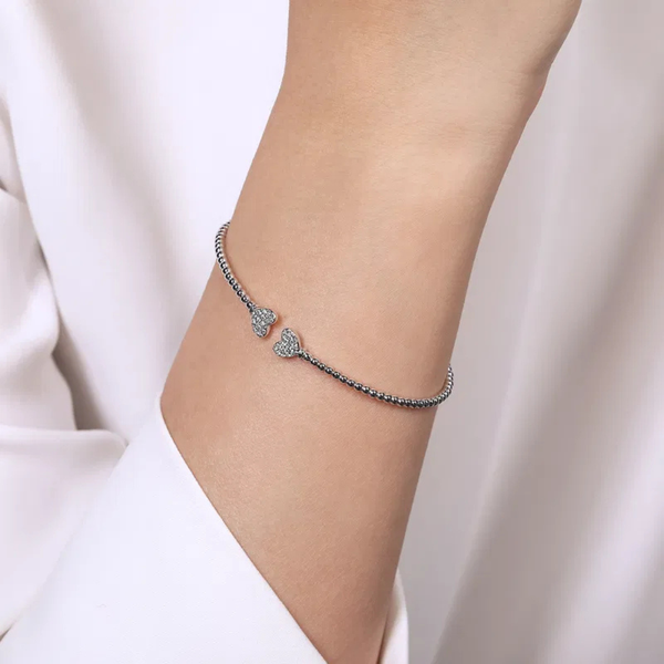 Gabriel & Co. Bujukan White Gold & Diamond Bangle Image 4 SVS Fine Jewelry Oceanside, NY