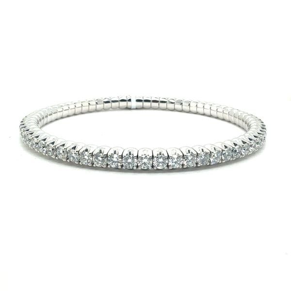 White Gold Diamond Stretch Bangle, 5.90Cttw SVS Fine Jewelry Oceanside, NY