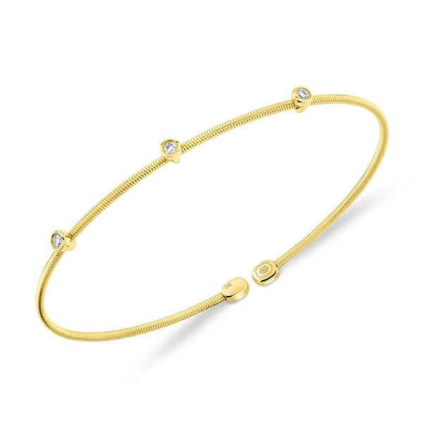 Shy Creation Yellow Gold Diamond Corelli Bezel Bangle Image 4 SVS Fine Jewelry Oceanside, NY