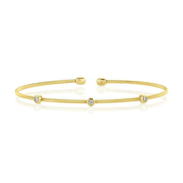 Shy Creation Yellow Gold Diamond Corelli Bezel Bangle SVS Fine Jewelry Oceanside, NY