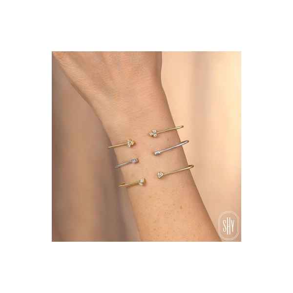 Shy Creation Yellow Gold Diamond Bezel Bangle Image 2 SVS Fine Jewelry Oceanside, NY