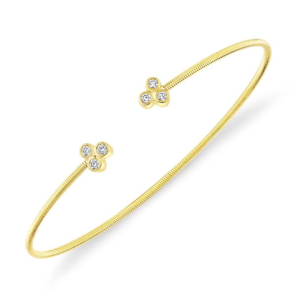 Shy Creation Yellow Gold Diamond Corelli Bezel Bangle Image 4 SVS Fine Jewelry Oceanside, NY